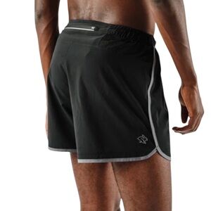 Men's rabbit Quadtastic 5" Running Shorts Black w/ Grey Piping Large Orig $64.00